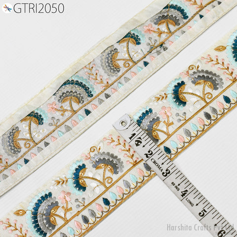 9 Yard Embroidered 65mm Sari Dresses Ribbon Fabric Trim Saree Border Doll DIY Crafting Sewing Beach Bags Home Decor Embellishment Trimmings