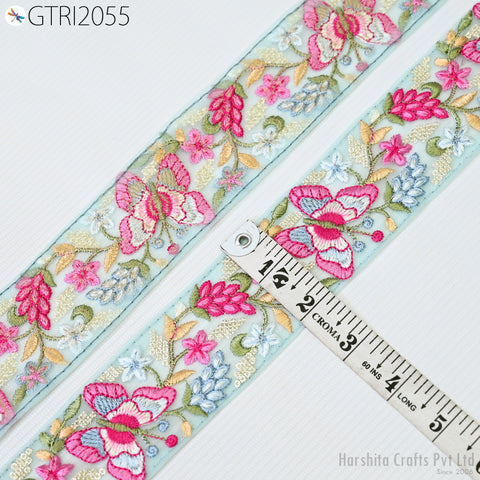 9 Yard Butterfly Indian 5 Cm Trim Embellishments Embroidery Sari Trimmings Saree Border Ribbon for Hairbands Sewing Crafting Home Décor