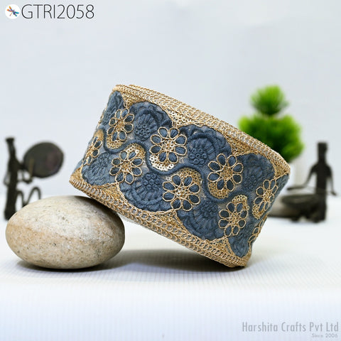 9 Yard Indian 8CM Decorative Embroidery Fabric Trim Saree Kids Dress Embellish DIY Crafting Sewing Curtains Sari Border Embroidered Ribbons