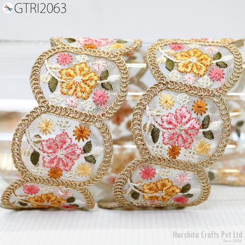 9 Yard Indian Trim Dress Sari Border DIY Crafting 5cm Ribbon Sewing Fabric Embroidered Decorative Costumes Cushion Curtain Home Decor Trim