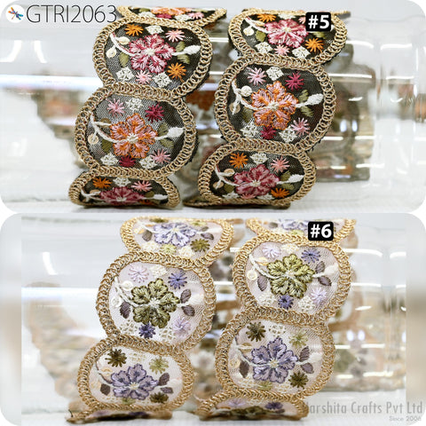 9 Yard Indian Trim Dress Sari Border DIY Crafting 5cm Ribbon Sewing Fabric Embroidered Decorative Costumes Cushion Curtain Home Decor Trim