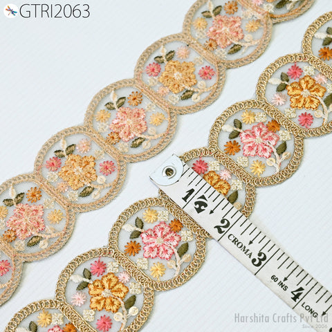 9 Yard Indian Trim Dress Sari Border DIY Crafting 5cm Ribbon Sewing Fabric Embroidered Decorative Costumes Cushion Curtain Home Decor Trim