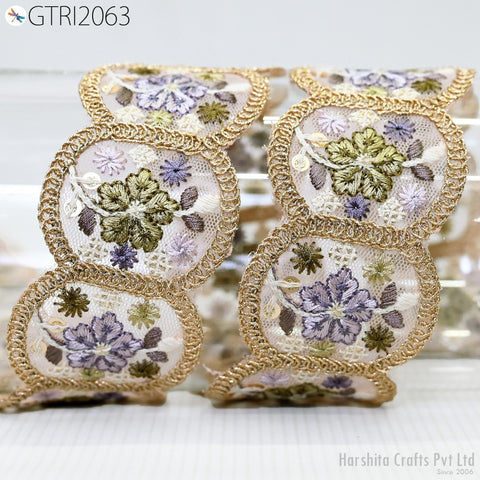 9 Yard Indian Trim Dress Sari Border DIY Crafting 5cm Ribbon Sewing Fabric Embroidered Decorative Costumes Cushion Curtain Home Decor Trim