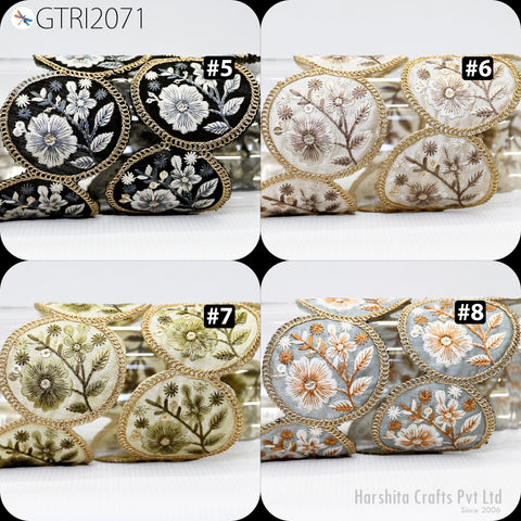 9 Yard Indian 7CM Scallop Edge Embroidery Trim Embroidered Saree Ribbon Cushions Cover Sewing Crafting Tape Curtains Headbands Sari Border