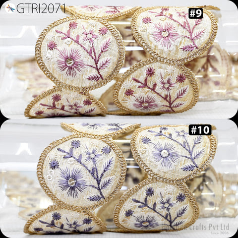 9 Yard Indian 7CM Scallop Edge Embroidery Trim Embroidered Saree Ribbon Cushions Cover Sewing Crafting Tape Curtains Headbands Sari Border