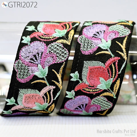 9 Yard Embroidery 5cm Fabric Trim Indian Embellishment DIY Crafting Sewing Saree Sari Border Embroidered Ribbon Dresses Costumes Home Decor