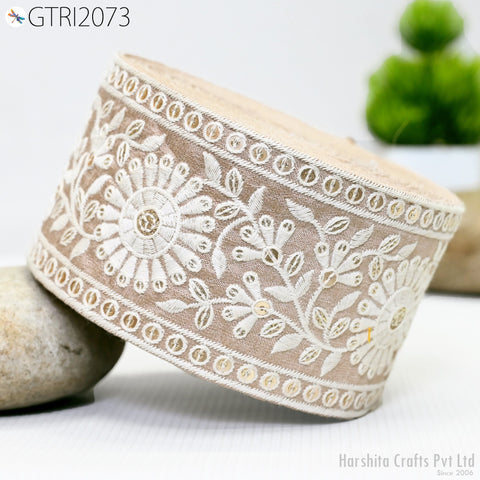 9 Yard Indian 8cm Decorative Embroidery Fabric Trim Saree Kids Dress Embellish DIY Crafting Sewing Curtains Sari Border Embroidered Ribbons