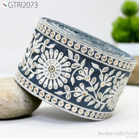 9 Yard Indian 8cm Decorative Embroidery Fabric Trim Saree Kids Dress Embellish DIY Crafting Sewing Curtains Sari Border Embroidered Ribbons