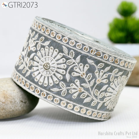 9 Yard Indian 8cm Decorative Embroidery Fabric Trim Saree Kids Dress Embellish DIY Crafting Sewing Curtains Sari Border Embroidered Ribbons