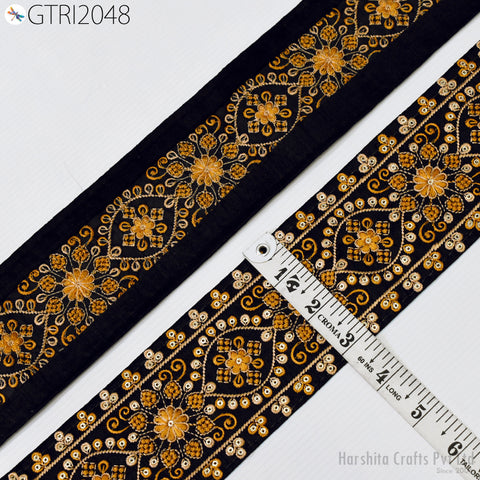 9 Floral Embroidered 8cm Fabric Trim Indian Trim Dress Crafting Sari Border Saree Ribbon Beach Bags Headband Summer Dress Embellishment Lace