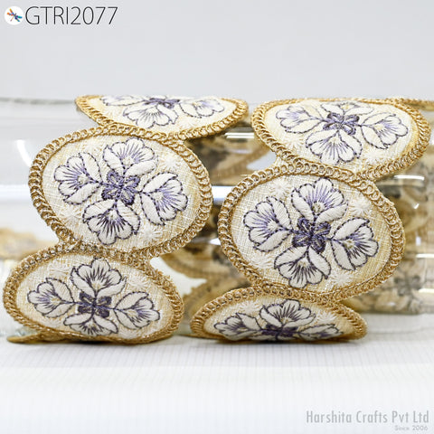 9 Yard Indian Scallop 7CM Edge Embroidery Trim Embroidered Saree Ribbon Cushions Cover Sewing Crafting Tape Curtains Headbands Sari Border