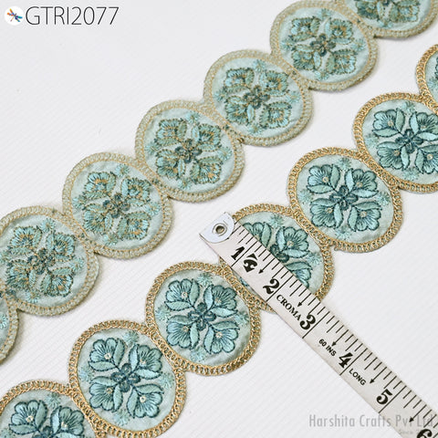 9 Yard Indian Scallop 7CM Edge Embroidery Trim Embroidered Saree Ribbon Cushions Cover Sewing Crafting Tape Curtains Headbands Sari Border