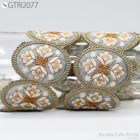 9 Yard Indian Scallop 7CM Edge Embroidery Trim Embroidered Saree Ribbon Cushions Cover Sewing Crafting Tape Curtains Headbands Sari Border