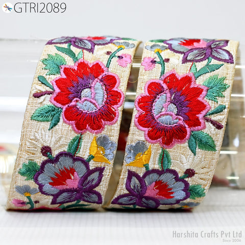 9 Yard Indian Trim Dress Sari Border DIY Crafting Ribbon Sewing Fabric Embroidered Decorative Costumes Cushion Curtain Home Decor Trimming