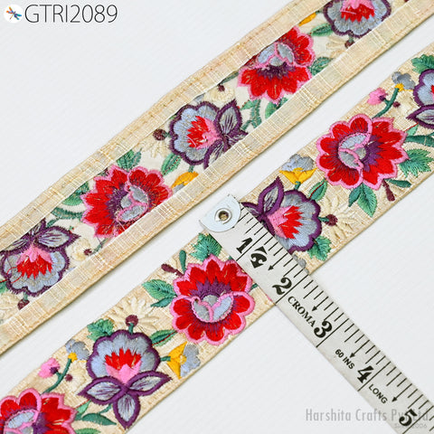 9 Yard Indian Trim Dress Sari Border DIY Crafting Ribbon Sewing Fabric Embroidered Decorative Costumes Cushion Curtain Home Decor Trimming