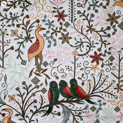 Embroidered Fabric by the yard Sewing DIY Crafting Indian Embroidery Wedding Dress Costumes Dolls Bags Cushion Covers Table Runners Blouses