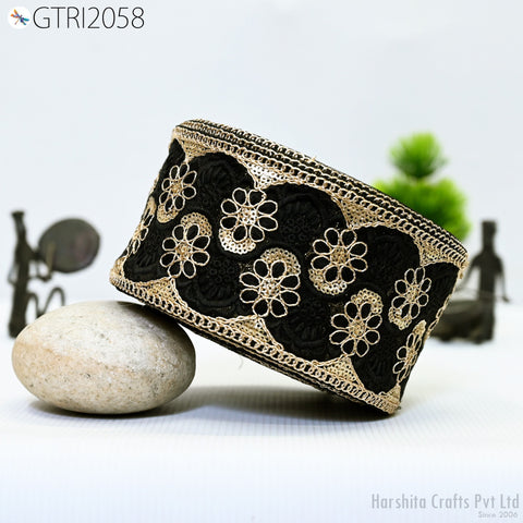 9 Yard Indian 8CM Decorative Embroidery Fabric Trim Saree Kids Dress Embellish DIY Crafting Sewing Curtains Sari Border Embroidered Ribbons