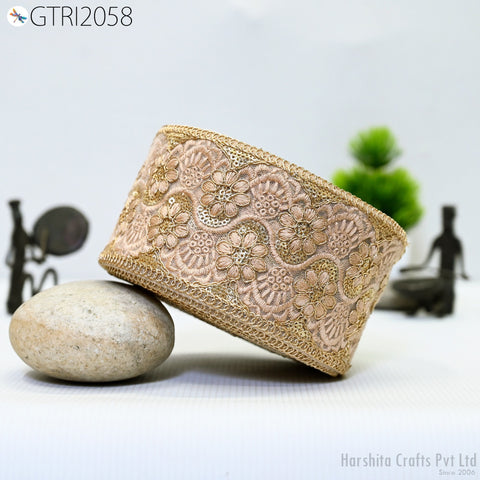 9 Yard Indian 8CM Decorative Embroidery Fabric Trim Saree Kids Dress Embellish DIY Crafting Sewing Curtains Sari Border Embroidered Ribbons