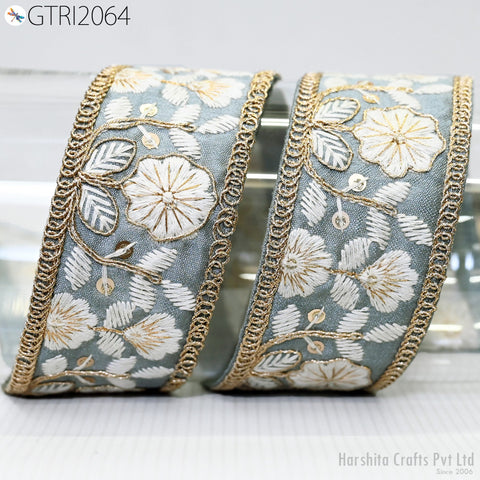 9 Yard Embroidered 4cm Indian Trim Embellishment Wholesale Embroidery DIY Crafting Border Saree Ribbon Cushion Home Décor Sewing Trim Tapes