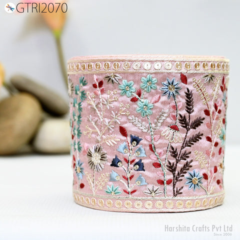 9 Yard Indian Decorative Embroidered 125 mm Sari Border Embroidery Fabric Trim DIY Crafting Laces Saree Ribbon Sewing Lehenga Home Decor