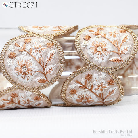 9 Yard Indian 7CM Scallop Edge Embroidery Trim Embroidered Saree Ribbon Cushions Cover Sewing Crafting Tape Curtains Headbands Sari Border