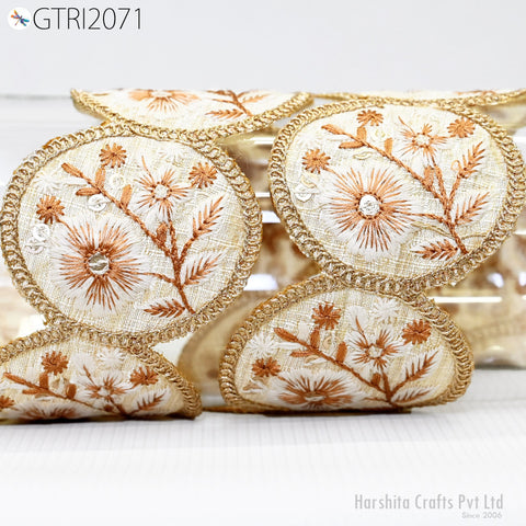 9 Yard Indian 7CM Scallop Edge Embroidery Trim Embroidered Saree Ribbon Cushions Cover Sewing Crafting Tape Curtains Headbands Sari Border