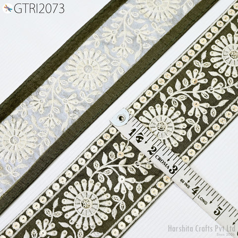 9 Yard Indian 8cm Decorative Embroidery Fabric Trim Saree Kids Dress Embellish DIY Crafting Sewing Curtains Sari Border Embroidered Ribbons