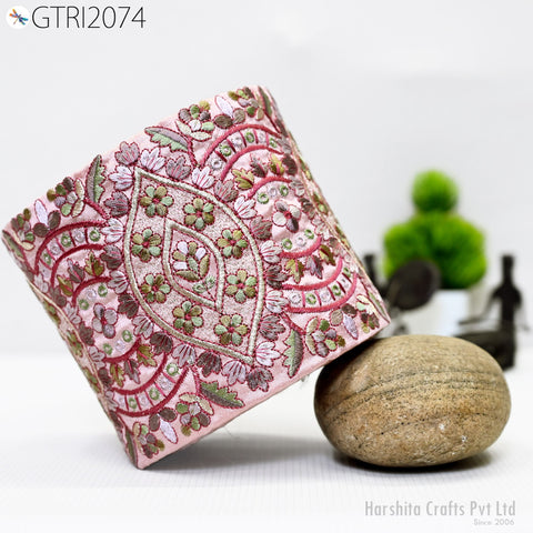 9 Yard Indian Decorative Embroidered 125 mm Sari Border Embroidery Fabric Trim DIY Crafting Laces Saree Ribbon Sewing Lehenga Home Decor