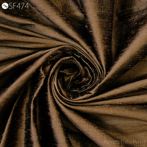 Iridescent Brown Pure dupioni Silk fabric by the Yard Indian Wedding Dresses Sewing Raw Silk Bridesmaids Dolls Ribbon Upholstery Drapery