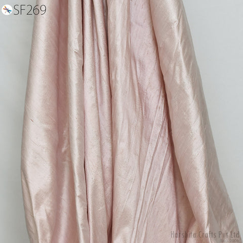 Pink Pure Dupioni Fabric Raw Silk by the Yard Indian Wedding Dresses Pillowcases Drapery Blouses Curtain Cushions Costumes Sewing Crafting