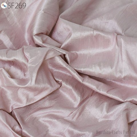 Pink Pure Dupioni Fabric Raw Silk by the Yard Indian Wedding Dresses Pillowcases Drapery Blouses Curtain Cushions Costumes Sewing Crafting