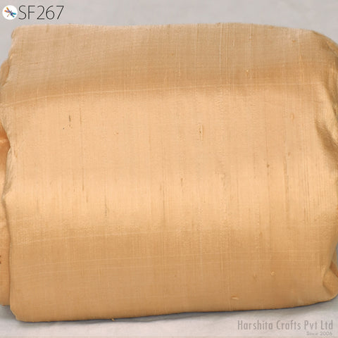 Deep Peach Pure Dupioni Fabric Raw Silk by the Yard Indian Wedding Dresses Pillowcases Drapery Blouses Curtains Cushions Costumes Sewing