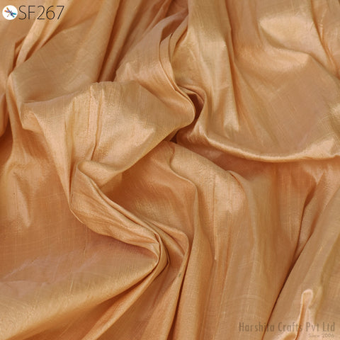Deep Peach Pure Dupioni Fabric Raw Silk by the Yard Indian Wedding Dresses Pillowcases Drapery Blouses Curtains Cushions Costumes Sewing