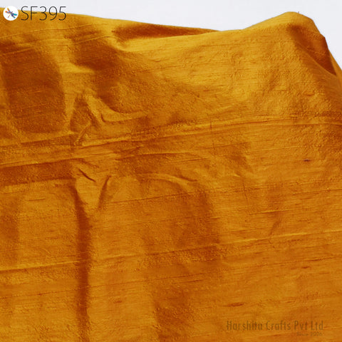 Marigold Yellow Pure Dupioni Fabric Shantung Raw Silk by Yard Indian Bridal Wedding Dress Pillowcases Drapery Curtains Costume Upholstery