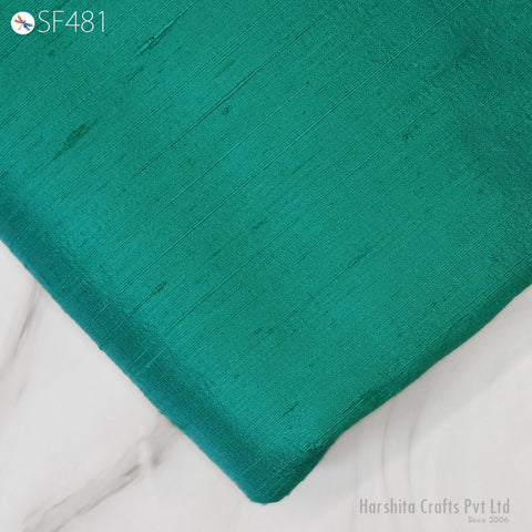 Emerald Green Dupioni Silk Raw fabric by the Yard Indian Pure Dupion Wedding Bridesmaid Dress Crafting Sewing Pillowcases Costume Upholstery