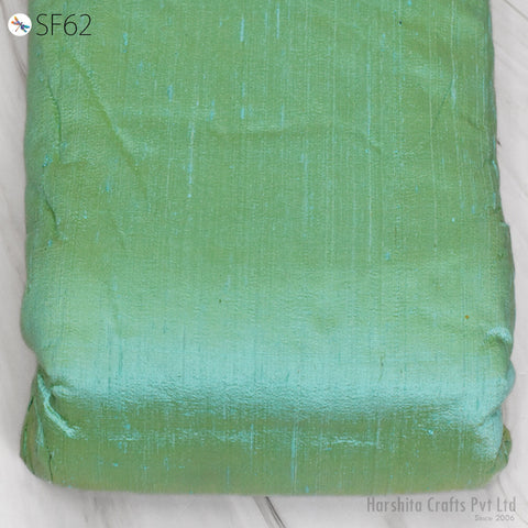 Two Tone Mint Gold Pure Dupioni by the yard Indian Raw Silk Blouses Table Runner Pillow Table Covers Lamp shades Wall covering