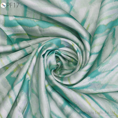 Modal Satin Fabric by The Yard Indian Soft Printed Fabric Women Flowy Summer Dresses Shirt Clothing Wedding Costumes Drapery Sewing Crafting