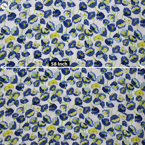 59" Indian Slub Crepe Fabric by Yard Flowy Floral Soft Printed Summer Dress Shirt Comfortable Clothing Party Costume Drapery Sewing Crafting