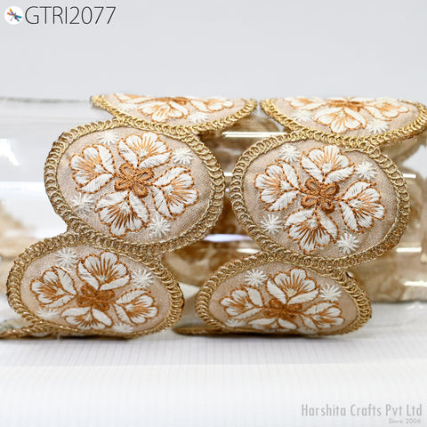 9 Yard Indian Scallop 7CM Edge Embroidery Trim Embroidered Saree Ribbon Cushions Cover Sewing Crafting Tape Curtains Headbands Sari Border