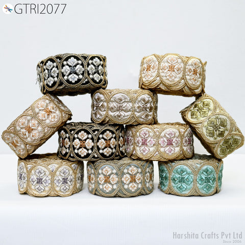 9 Yard Indian Scallop 7CM Edge Embroidery Trim Embroidered Saree Ribbon Cushions Cover Sewing Crafting Tape Curtains Headbands Sari Border