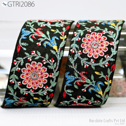 9 Yard Indian 5cm Trim Dress Sari Border DIY Craft Ribbon Sewing Fabric Embroidered Decorative Costumes Cushion Curtain Home Decor Trimming