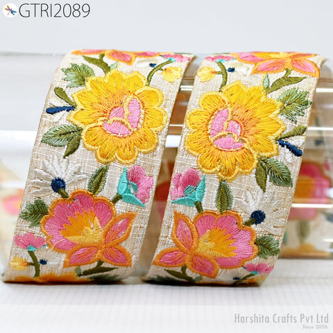 9 Yard Indian Trim Dress Sari Border DIY Crafting Ribbon Sewing Fabric Embroidered Decorative Costumes Cushion Curtain Home Decor Trimming