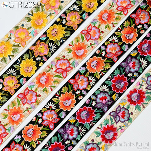 9 Yard Indian Trim Dress Sari Border DIY Crafting Ribbon Sewing Fabric Embroidered Decorative Costumes Cushion Curtain Home Decor Trimming