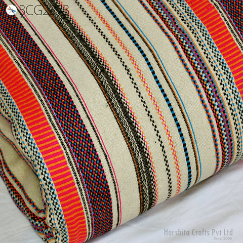 Indian Upholstery Cotton Fabric Sold By The Yard Beige Woven Textile Home Decor Bedcovers DIY Crafting Sew Tote Bags Draperies Cushion Cover