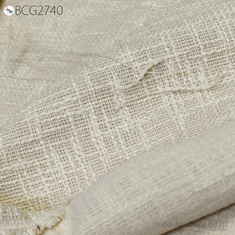 62'' Unbleached Cotton Fabric Indian Hand-woven Textile Grey Cotton Fabric by The Yard Upholstery Bedcovers Crafting Sew Tote Bags Draperies