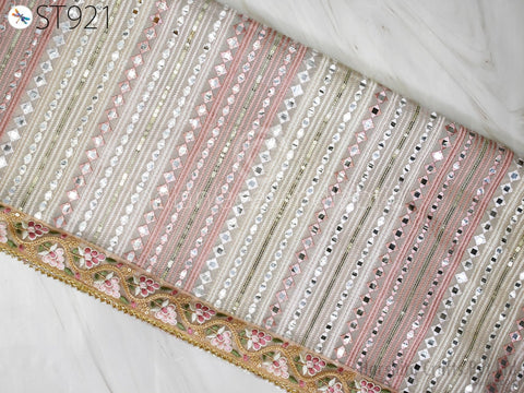Bridal Veil Indian Dupatta Mirror Work Embroidered Customized Wedding Georgette Long Women Dupatta Lehenga Embroidery Stoles Chunni Gift