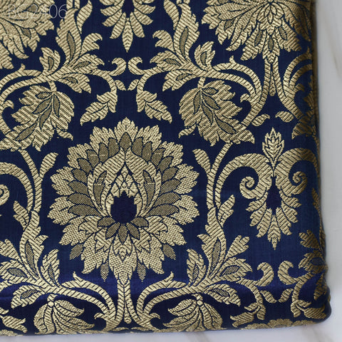 Brocade by the Yard Indian Fabric Gold Banarasi Dress material for Wedding Dresses Costumes lehnga Blended Sewing Crafting Curtains