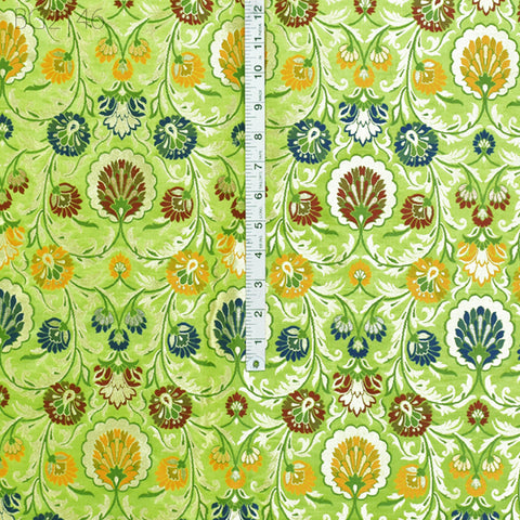 Green Indian Brocade Fabric By The Yard Banarasi Bridal Silk Wedding Dress Material Crafting Sewing Home Décor Upholstery Drapery Jacket