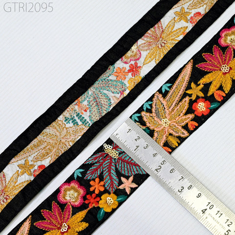 9 Yard Yellow 5cm DIY Crafting Indian Embroidered Decorative Fabric Trim Laces Sari Border Saree Ribbon Sewing Curtain Home Decor Accessory