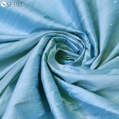 Iridescent Blue White Pure Dupioni Silk Fabric by Yard Wedding Prom Dresses Indian Raw Silk Dupion Crafting Sewing Pillows Drapery Quilting